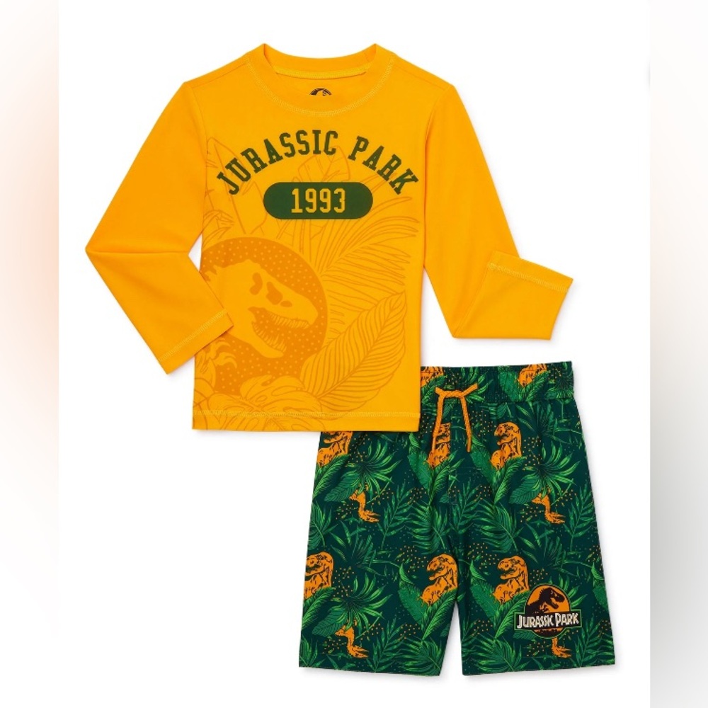 Jurassic Park 1993 toddler boys 2 piece swim set; size: 18M